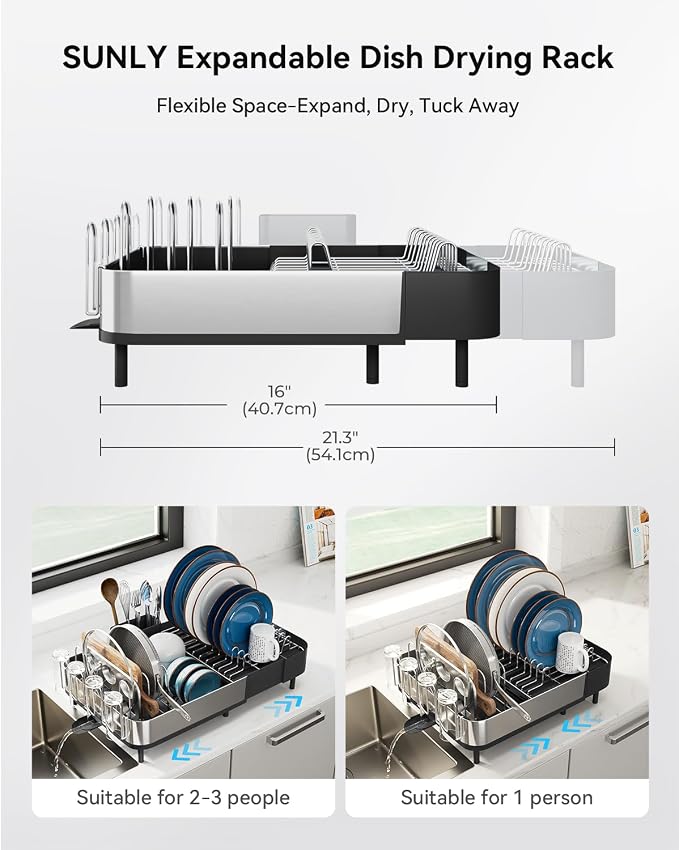 SUNLY Expandable Dish Drying Rack, Versatile Brackets - Image 6