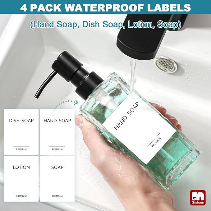 GMISUN Glass Soap Dispenser - Image 4