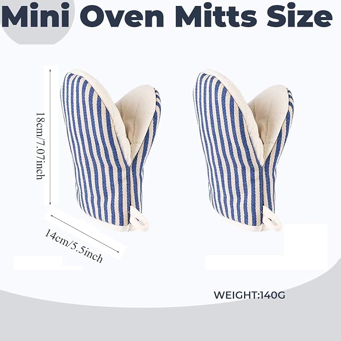 1 Pair Mini Oven Mitts, High Heat Resistant Oven Gloves, Kitchen Short Oven Mit - Image 3