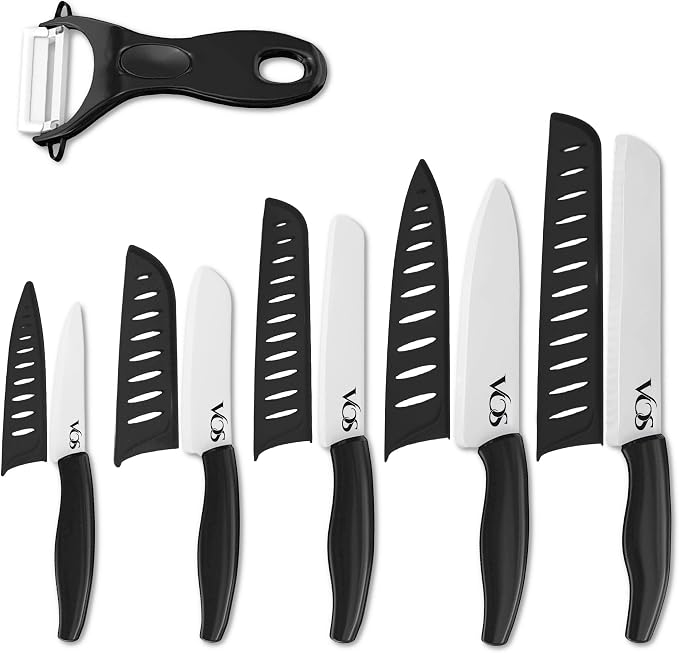 Vos Ceramic Knife with Peeler, Knives Set by Vos