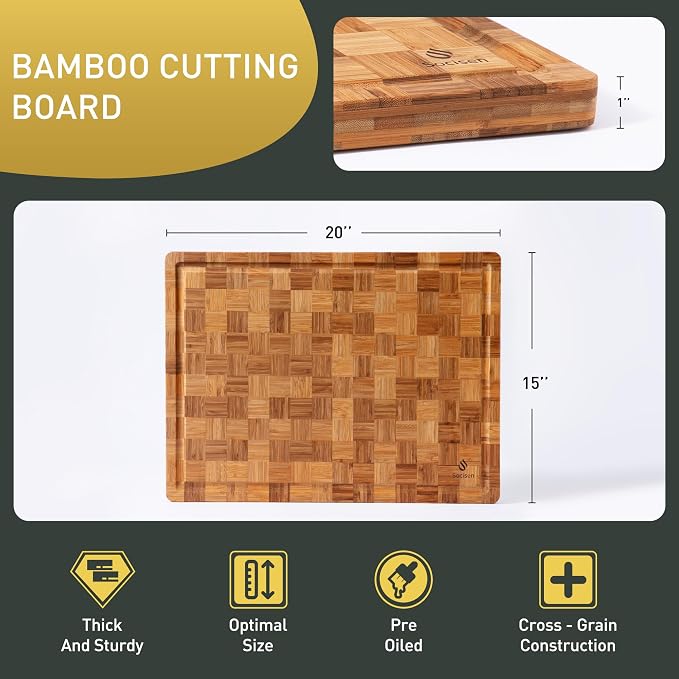 Extra Large Bamboo Cutting Board Non Slip Over Sink Kitchen 2025 First - Image 3