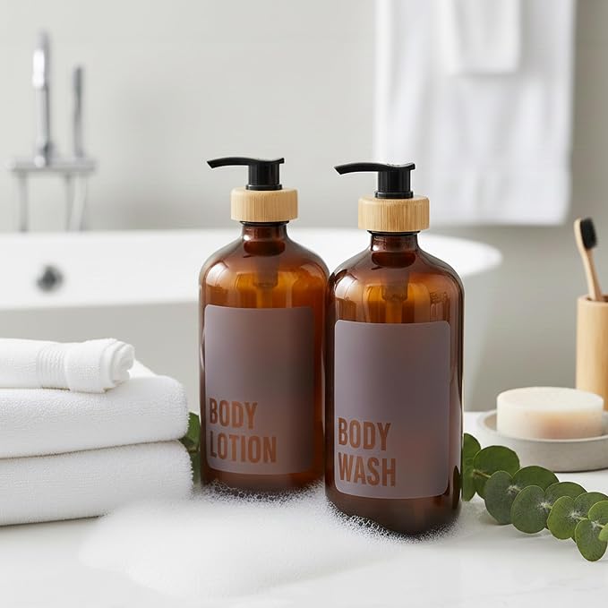 SAVVY & SORTED Amber Glass Soap Dispenser - Image 6