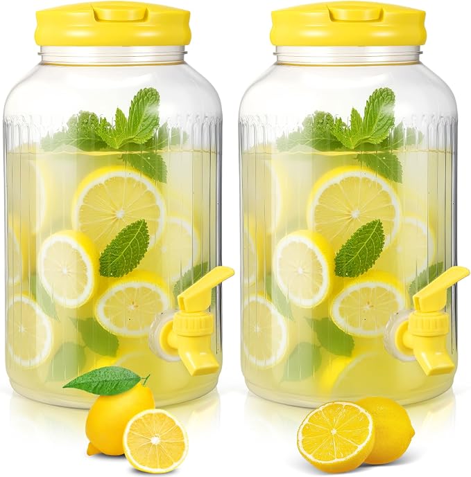 SiliFine 2 Pieces 1 Gallon Plastic Beverage Dispenser - Image 2