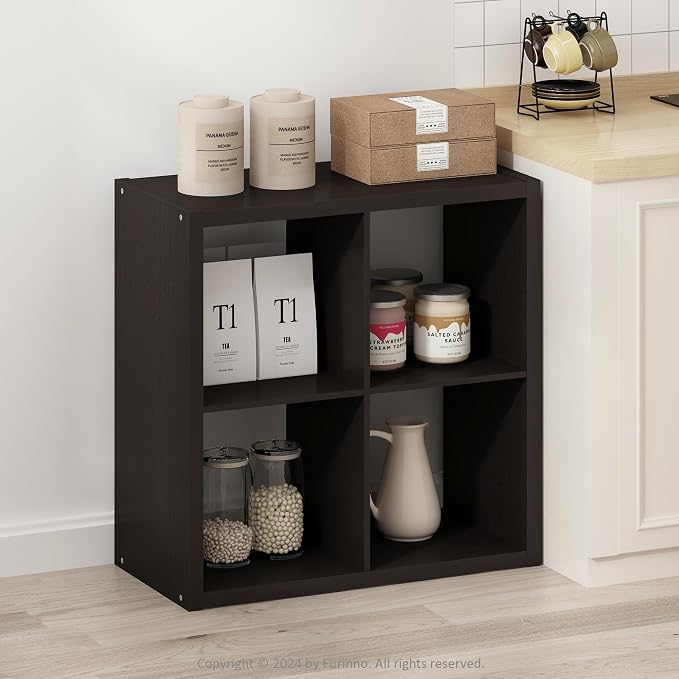 Furinno HERMITE Kitchen Island, 4-Cube Coffee Bar, Extra Thick Kitchen Storage - Image 2