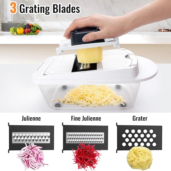 8 Blade All-in-1 Vegetable Chopper Mandoline Slicer - Image 6