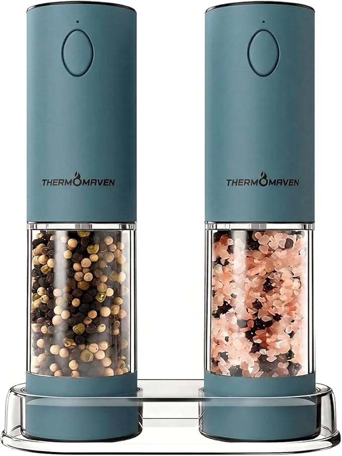 ThermoMaven Electric Salt and Pepper Grinder Set, 110ml Larger Rechargeable by ThermoMaven