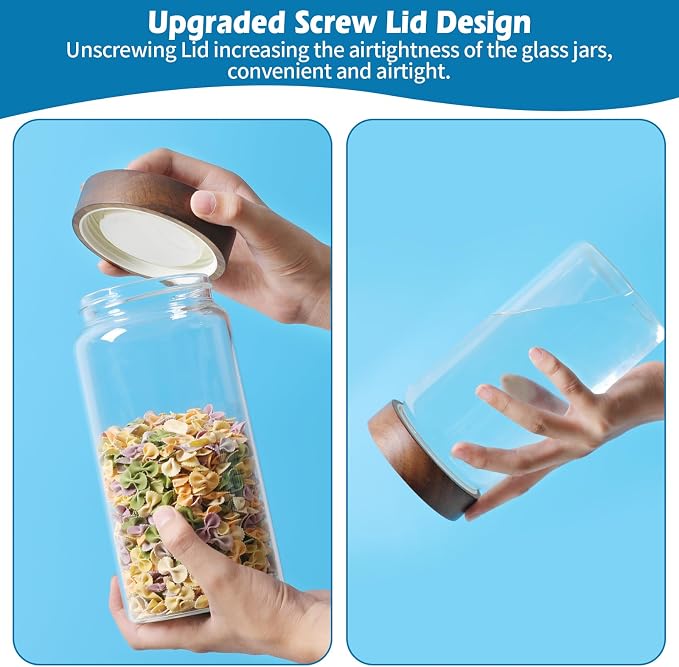 Glass Jar with Screw Top Lid 37oz Borosilicate Glass Spice Jars Seasoning - Image 4