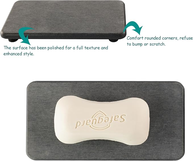 NiuYichee 2 Pcs Water Absorbing Stone Trays, Kitchen/Bathroom Sink Soap Dish - Image 6