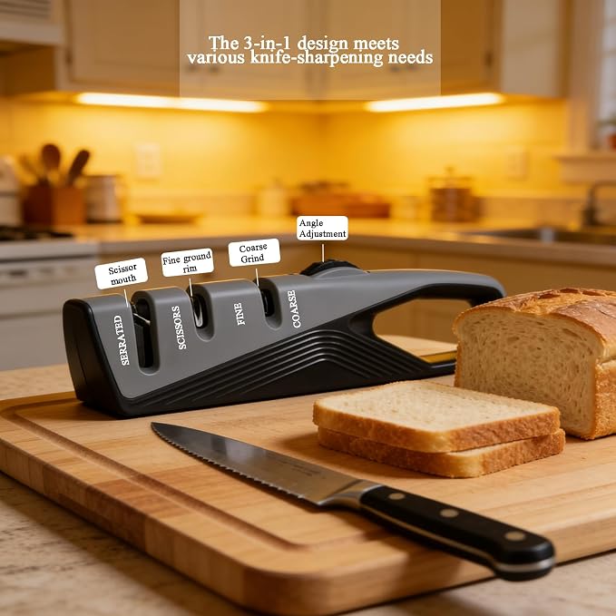 Kitchen Knife Sharpener, 5 Adjustable Sharpening Angles - Image 3