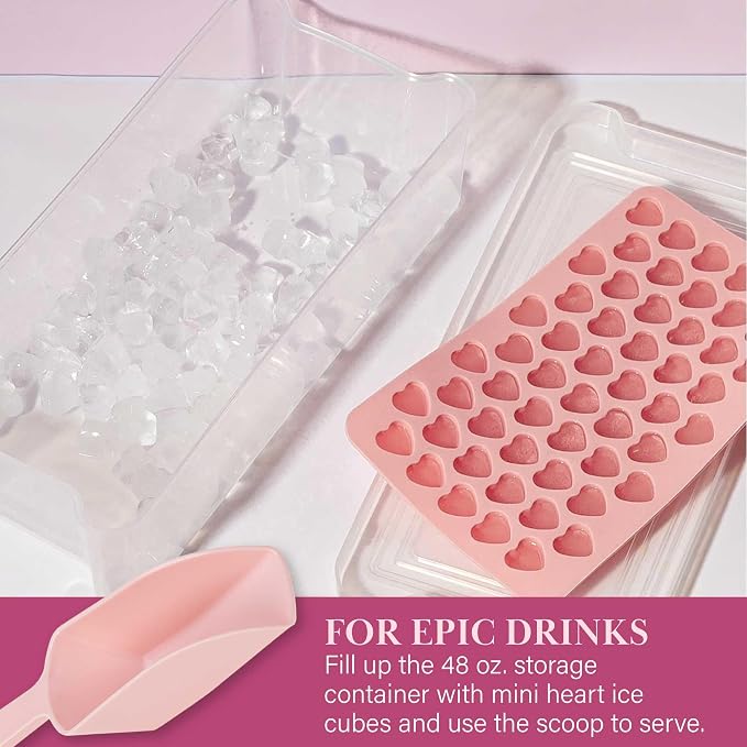 Paris Hilton Heart Shaped Mini Ice Cube Tray Set, Includes 3 Mini Ice Cube Molds - Image 4