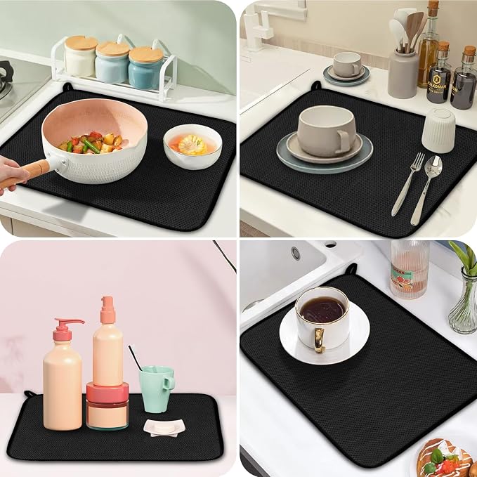 GeeRic Microfiber Dish Drying Mat, Super Absorbent Kitchen Dish Drying Pad - Image 5