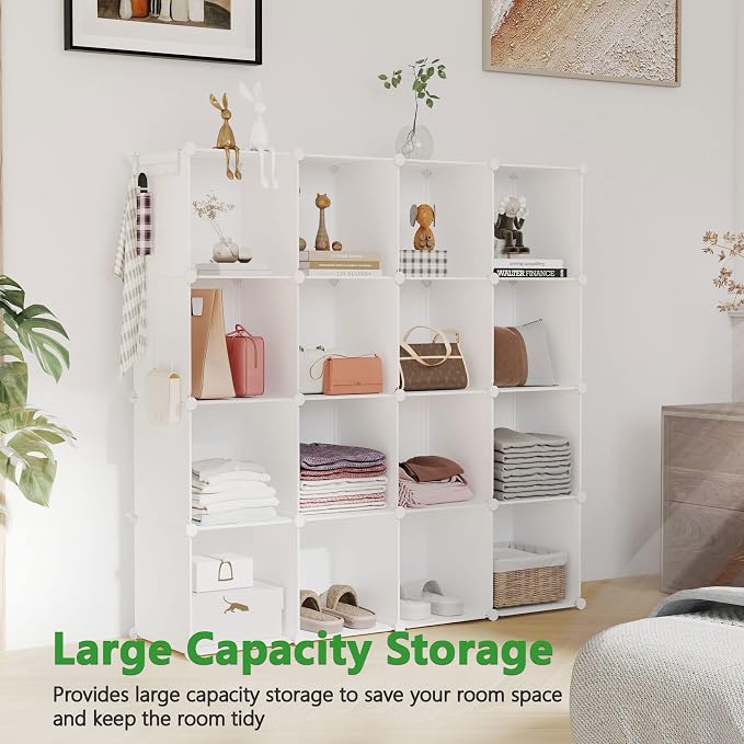 C&AHOME Cube Storage Organizer, 16-Cube Shelves Units, Plastic Storage Cubes - Image 5