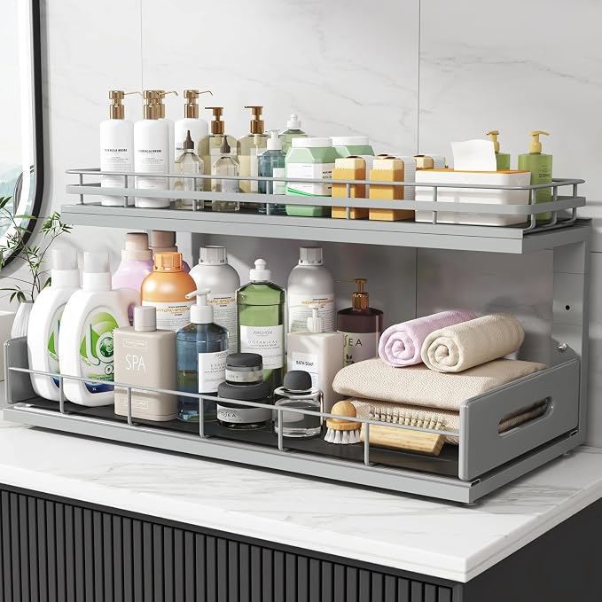 Under Sink Organizer Upgrade To Professional Rails, 2-Tier Dual Pull Out - Image 8