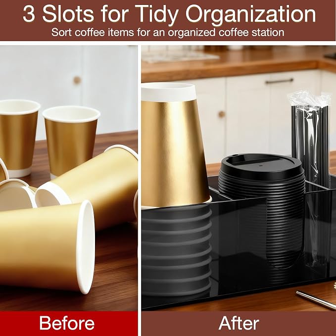 Acrylic Coffee Cup Holder for Countertop, 3 Slots Acrylic Coffee Bar - Image 6