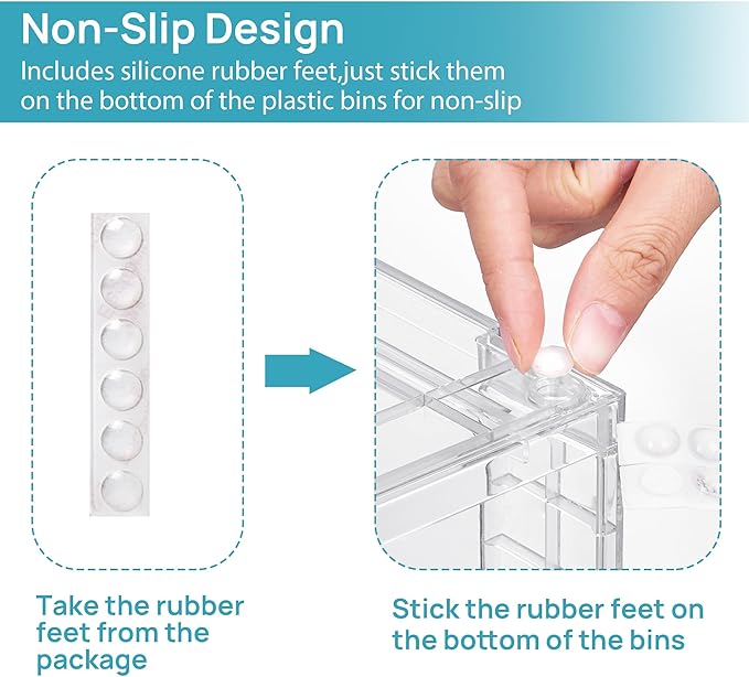 Vtopmart 4 Pack Clear Stackable Storage Drawers, Under Sink and Kitchen - Image 6