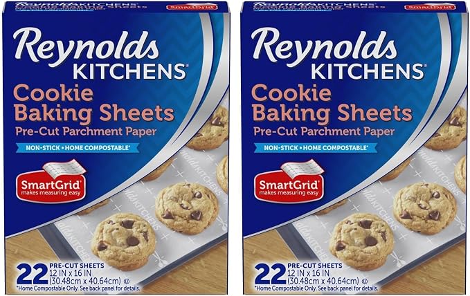 Reynolds Kitchens Cookie Baking Sheets, Pre-Cut Baking Parchment Paper Sheets by ReynoldsConsumerProducts