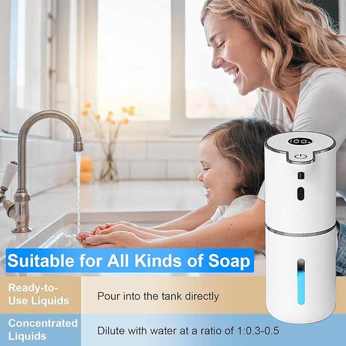 OHIFAST 2 Pack Automatic Liquid Soap Dispenser Touchless, USB Rechargeable - Image 6
