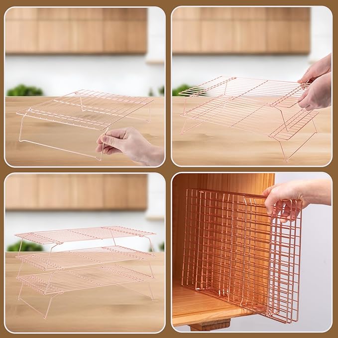 Cooling Rack for Baking 3 Tiers, Stainless Steel Baking Cooking Cooling Racks - Image 5