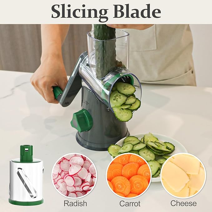 Cambom Rotary Cheese Grater Hand Crank Cheese Shredder - Image 3