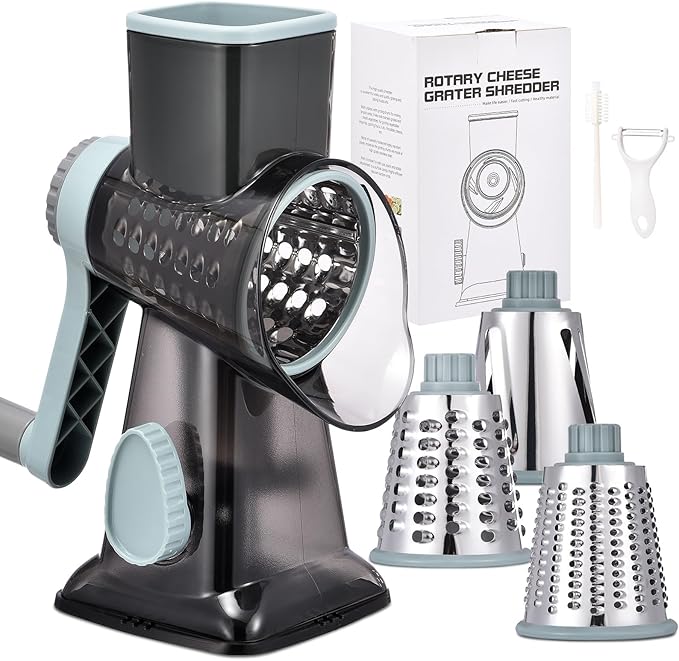 Rotary Cheese Grater with Handle Kitchen Shredder Slicer Grater Slicer Ice by Ziweaye