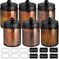 Amolliar Amber Glass Qtip Holder, Apothecary Jars by Amolliar