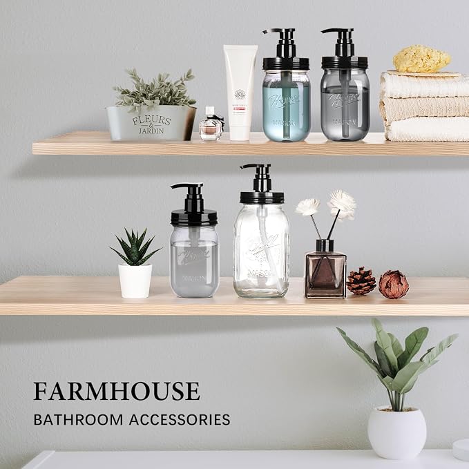 Amolliar Plastic Mason Jar Soap Dispenser - Image 5