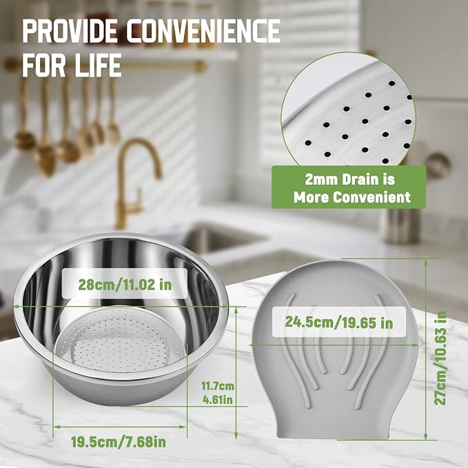 304 Stainless Steel Colander - Image 5
