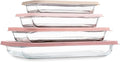 COOK WITH COLOR 8 PC. Glass Baking Dish Set with Lids by CookwithColor