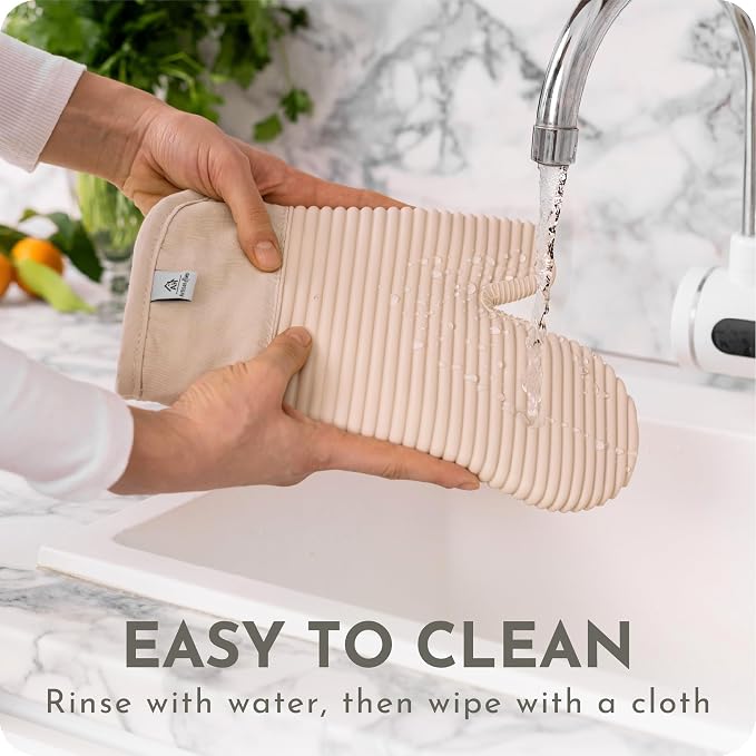 Extra Long Silicone Oven Mitts and Pot Holders Sets | Heat Resistant 500°F - Image 5