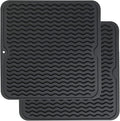 ZLR 2 Pcs Silicone Dish Drying Mat 12" x 12" Square by ZLR