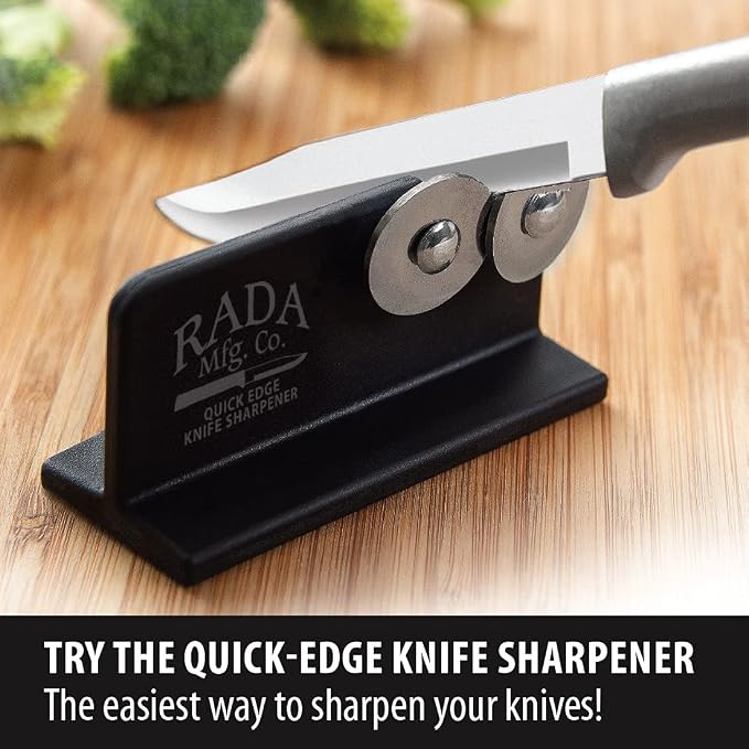 Rada Cutlery Quick Edge Knife Sharpener, 3.5" x 2", Stainless Steel Wheels - Image 5