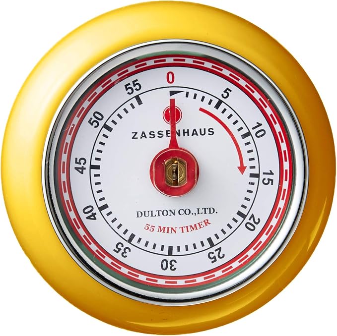 Zassenhaus Magnetic Retro Kitchen Timer, Classic Mechanical Cooking Timer - Image 2