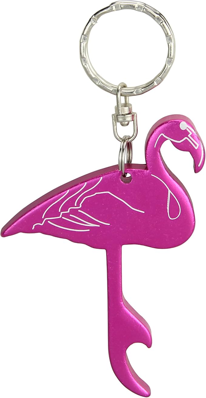 SWATOM Pink Flamingo 6PCS Bottle Opener Keychain Beer Openers Tool Key Chain - Image 2