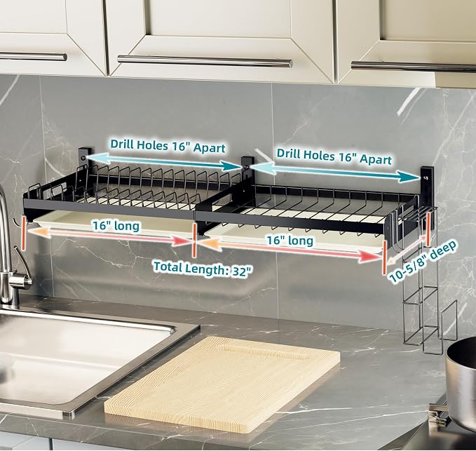 Hanging Wall Mounted Dish Drying Rack - Image 5