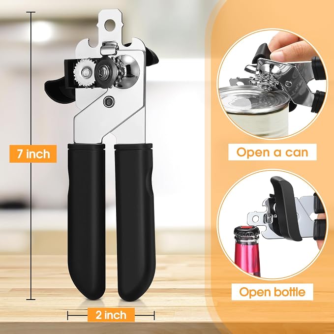 Gisafai 8 Pcs Can Opener, 3-in-1 Multifunctional Manual Can Openers, Stainless - Image 2