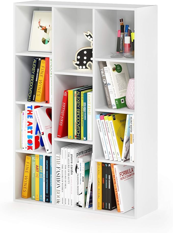Furinno LUDER Book Shelf, 11-Cube Bookshelf, Reversible Bookcase, 9.4 x 29.1 x by Furinno-FitsYourSpaceFitsYourBudget