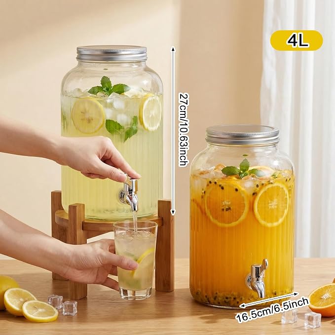 SiliFine 2 Pieces 1 Gallon Plastic Beverage Dispenser - Image 3