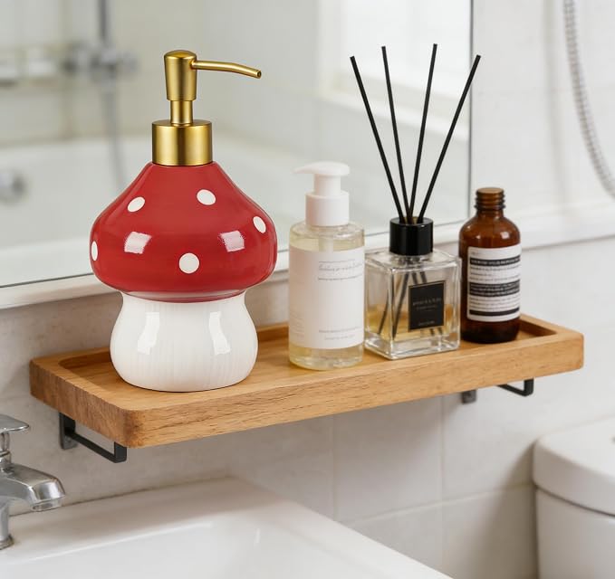 RQYIXI 17 Oz Mushroom Ceramic Soap Dispenser - Image 4