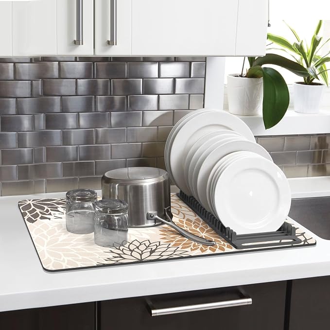 Findosom 2PCS 16" x 24" Dish Drying Mat & 24" x 5.5" Sink Splash Guard - Image 8