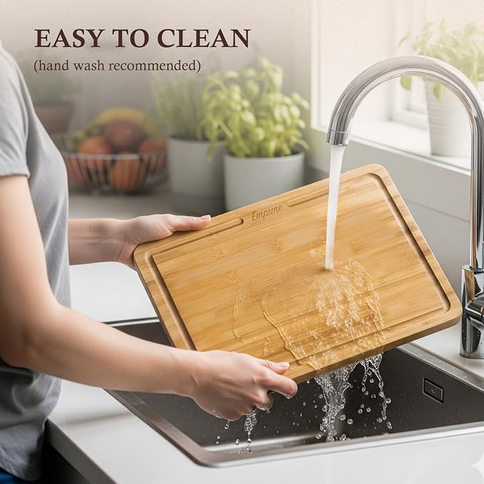 Empune Bamboo Cutting Board Set, Wood Cutting Boards - Image 6