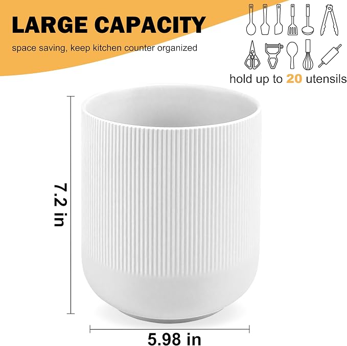 RedCall Kitchen Utensils Holder Large, Ceramic Utensil Organizer - Image 5