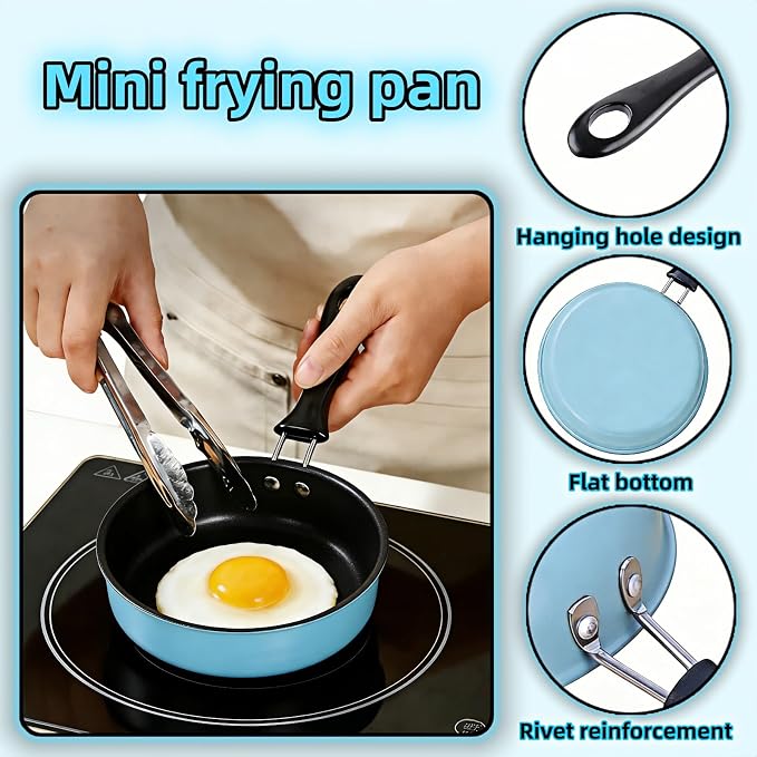 4.7 Inch Mini Frying Pan, Flat Bottom Design - Image 4