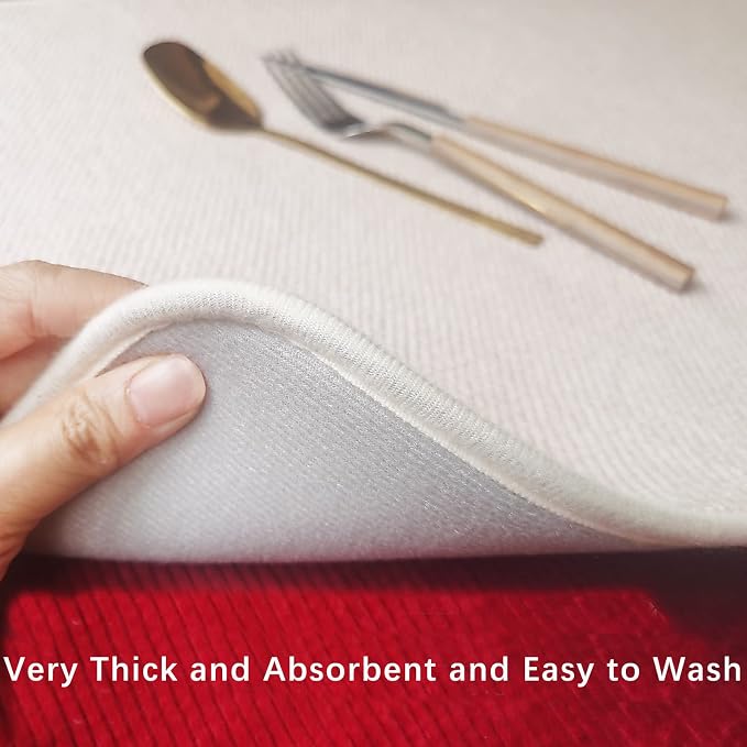 Dish Drying Mats for Kitchen Counter, 2 Pack Dish Drying Pads Dish Rack Mat - Image 3