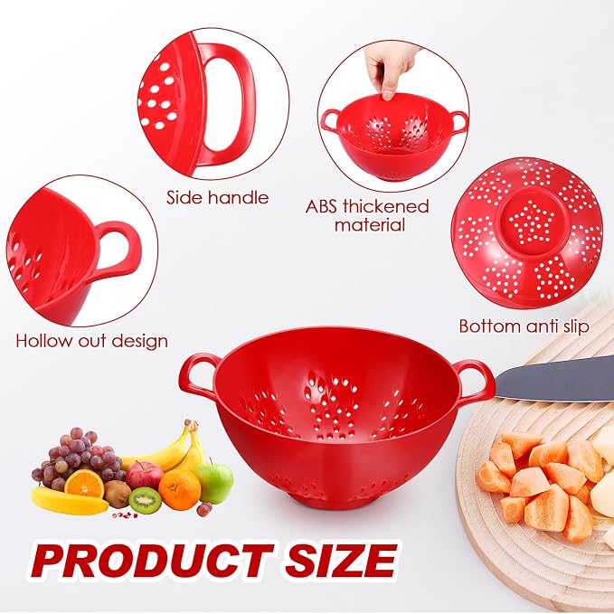 Baderke 4 Pack Mini Colander for Kitchen Plastic Berry Strainer - Image 3