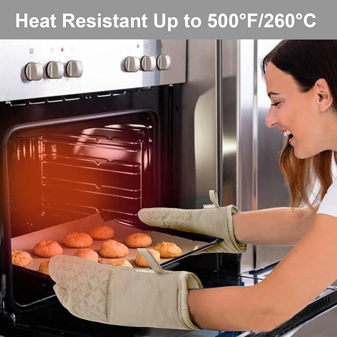 KEGOUU Oven Mitts and Pot Holders 6pcs Set, Kitchen Oven Glove High Heat - Image 5
