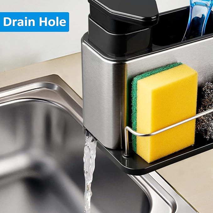 RedCall Soap Dispenser for Kitchen Sink, 3-in-1 Sponge Holder for Kitchen Sink - Image 4