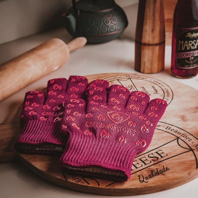 Grill Armor Oven Gloves with Fingers – 932°F Heat, Fire & Cut Resistant Mitts - Image 4