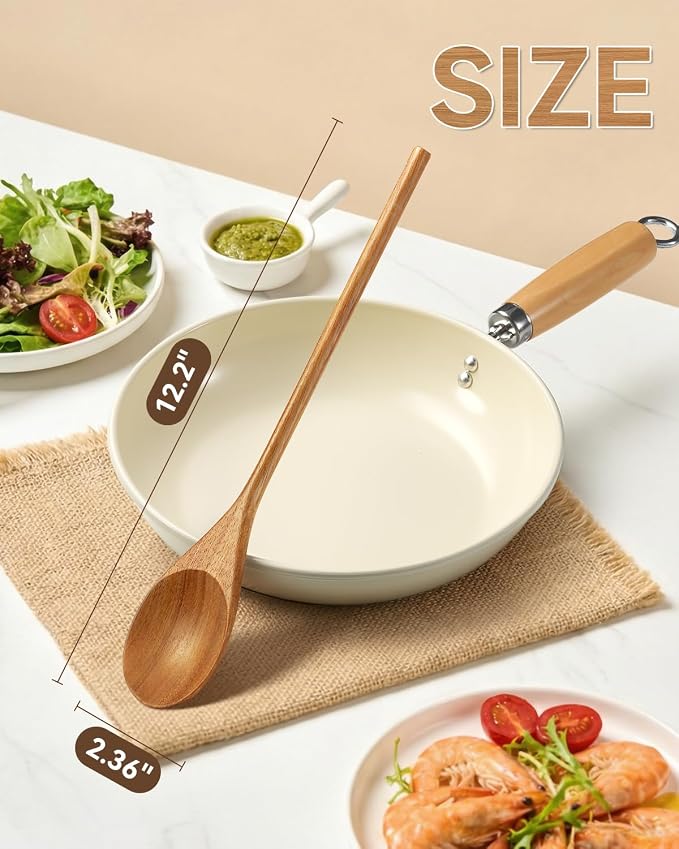 MORGLES Wooden Spoons, 12 Inches Wood Spoons - Image 2