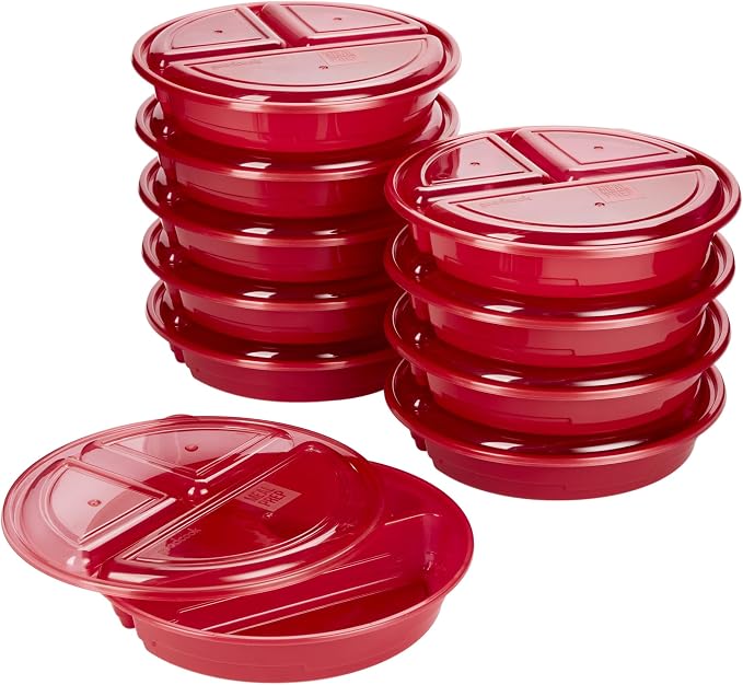 GoodCook Meal Prep Containers Set Microwave & Dishwasher-Safe Round Food by GoodCook