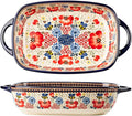 Vintage Flowers Style Ceramic Bakeware Casserole Dish Baking Pan Lasagna Pans by Bicuzat